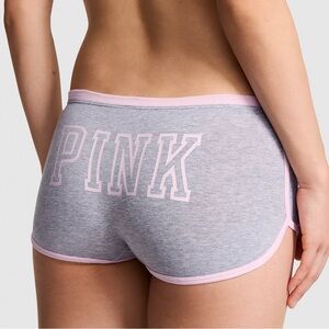 PINK VICTORIA’S SECRET Cotton Dorm Boyshorts Heather Grey Coconut Pink Graphic M